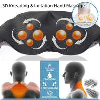 Shiatsu Neck and Back Massager with Heat, 3D Roller Kneading Shoulder Massager for Neck, Back, Waist, and Shoulder