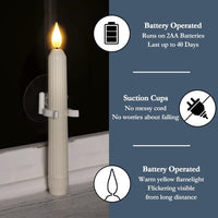 🎄CHRISTMAS ON SALE🔥6 Pcs Window Flameless Led Taper Candles with Sensor Dusk to Dawn